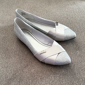 Used Anne Klein Sport Otavia Silver Flats Size 10